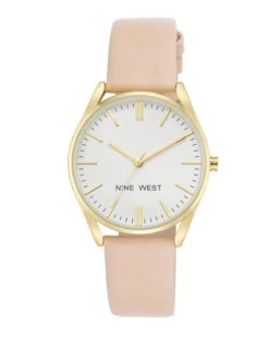 Nine West Faux Leather Strap Watch -Nine West NW 1994WTPK 1761141 4 73a0104a e904 4e0c bd4d db8a5a40003b