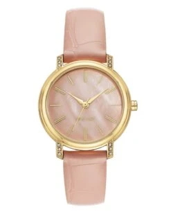 Nine West Crystal Accented Faux Leather Strap Watch -Nine West NW 2516PMLP 1761141 4